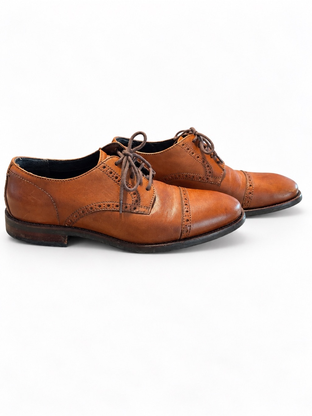 Cole Haan Tan Leather Brogue Derby Shoes